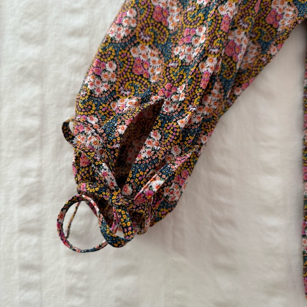 J. Crew Collection Tie-Sleeve Button-Front Top in Ratti Prism Floral - Picture 11 of 17